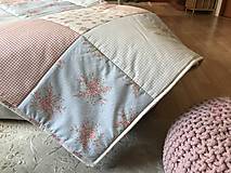 Úžitkový textil - Prehoz, vankúš patchwork vzor moderná pudrova ružová so šedou a smotanovou ( rôzne varianty veľkostí ) - 9375495_
