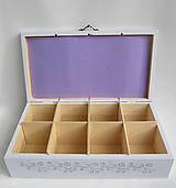 Úložné priestory & Organizácia - Drevená krabica 8 priečinková- levanduľová - 9380829_