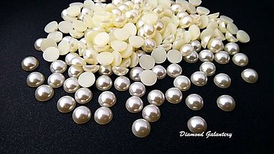 Galantéria - Ozdobné kamienky perličkové 8 mm - krémové - 9377818_