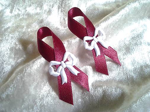 Svadobné pierka - svadobné pierko biele (Bordová) - 9377822_