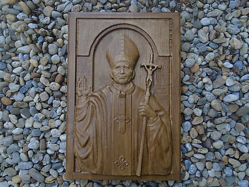 Obrazy - drevorezba - Pápež - 9380733_