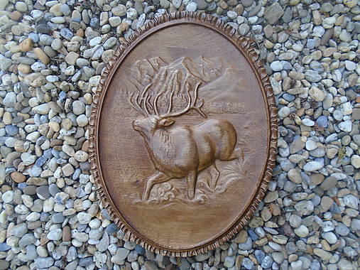 Dekorácie - drevorezba - jeleň - 9380840_