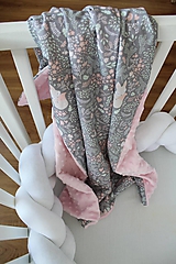 Minky deka Líštička, biela alebo ružová, 100x70cm