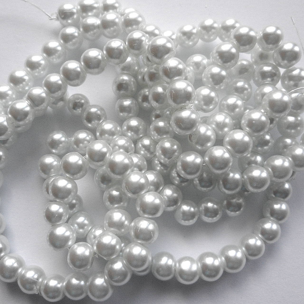 Voskované perly 6mm-návlek 80cm (biela)