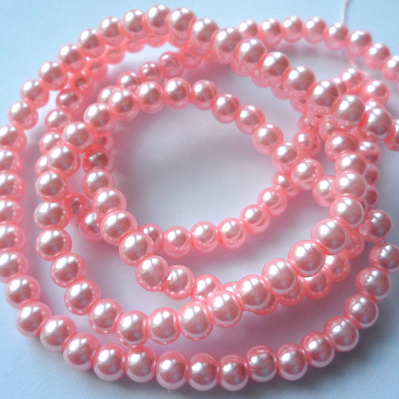 Voskované perly 6mm-návlek 80cm (ružová)