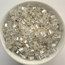 Korálky - TOHO triangle 3mm-5g (silver-lined frosted crystal) - 9382296_