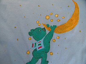Detské oblečenie - tričko macko na mesiaci - V Ý P R E D A J - 9384844_