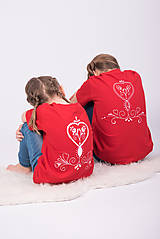Detské oblečenie - Tričko - červený folk pre dievča - 9382557_