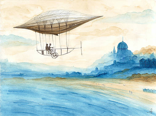  - Vzducholoď, ilustrácia, obrázok - 9382242_