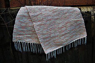 Úžitkový textil - Tkaný koberec béžovo-vanilkovo-marhuľový - 9384800_