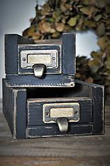 Nábytok - Stratené vintage zásuvky z kartotéky - sada - 9382370_