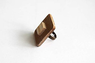 Prstene - Prstienok z dreva hnedý - 9386521_