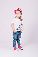 Detské oblečenie - Tričko - bielo-modrý folk - 9387195_