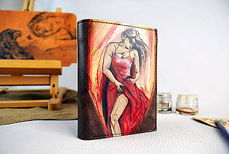Pánske tašky - Ručne maľovaná peňaženka s motívom Tanečnice - 9389400_