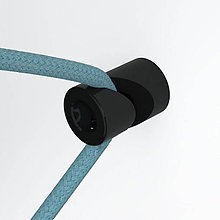 Iný materiál - Decentralizér – stropný alebo nástenný háčik pre textilné káble v čiernej farbe - 9393946_