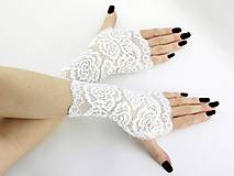 Svadobné čipkové rukavice bielé T1