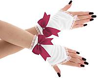 Rukavice - Dámské svadobné biele rukavice, spoločenské rukavičky 07D (Bordová) - 9408161_
