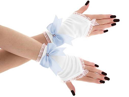 Dámské svadobné biele rukavice, spoločenské rukavičky 07D (Bordová)