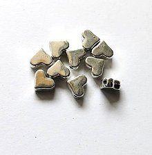 Korálky - Kovová korálka "srdce" 6 mm - platina (20 ks) - 9410849_