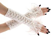 Svadobné čipkované rukavice , ivory 0435