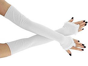 Rukavice - Dámské svadobné rukavice bielé 0025b - 9415229_