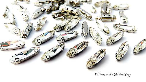 Galantéria - Našívacia aplikácia - 4x15 mm - Crystal - 9417167_