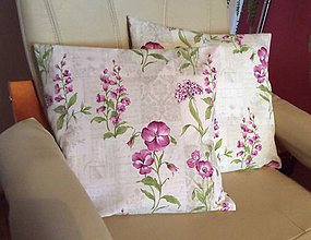 Úžitkový textil - obliečka na vankúšik fialové kvety - 9418499_