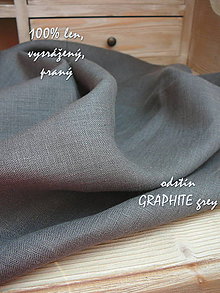 Textil - 100% len metráž, 190g/m2...odstín GRAPHITE grey - 9416513_