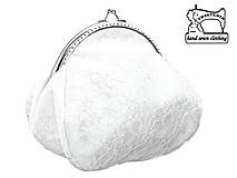 Dámská svadobná bielá čipková spoločenská kabelka 0421