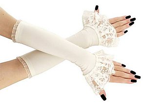 Rukavice - Dámské svadobné ivory rukavičky 0025S - 9417704_