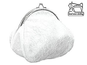 Kabelky - Dámská svadobná bielá čipková spoločenská kabelka 0421 - 9419062_