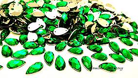 Galantéria - Ozdobné kamienky našívacie 8 x 13 mm - Zelené - 9424658_