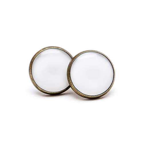 Náušnice - PURE WHITE (strieborné lôžko - 10mm) - 9424540_