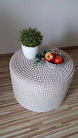 Úžitkový textil - Puf alebo príručný stolík - priemer 50 cm - 9423384_
