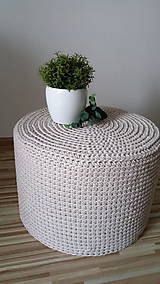 Úžitkový textil - Puf alebo príručný stolík - priemer 50 cm - 9423385_