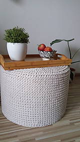 Úžitkový textil - Puf alebo príručný stolík - priemer 50 cm - 9423402_