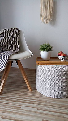 Úžitkový textil - Puf alebo príručný stolík - priemer 50 cm - 9423400_