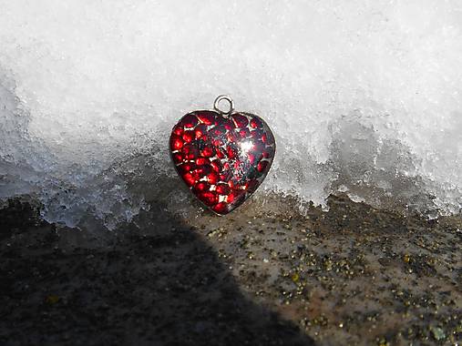 Náhrdelníky - pyrop heart garnet cz - 9432693_