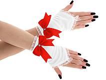 Rukavice - Dámské svadobné biele rukavice, spoločenské rukavičky 07E - 9432676_