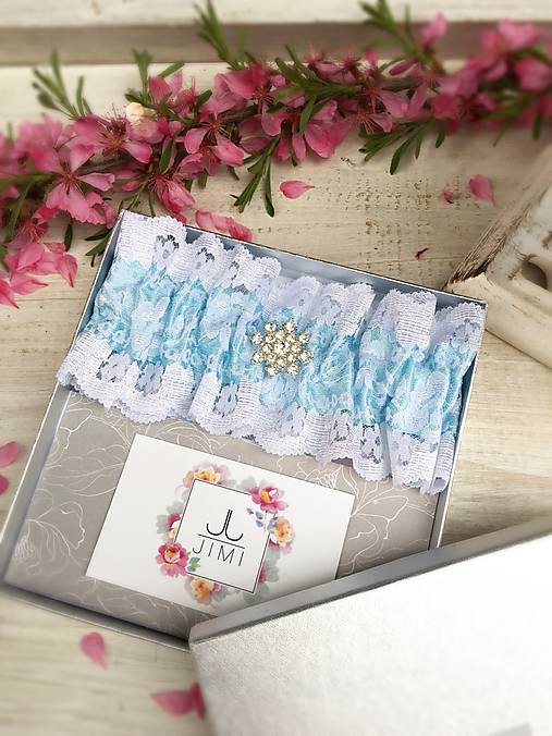 Spodná bielizeň - Luxusný svadobný podväzok - 9429445_