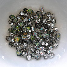 Korálky - Sklenené ohňovky 3mm-1ks (vitrail green silver) - 9433815_