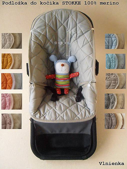 Detský textil - Podložka / poťah do kočíka STOKKE  Summer and Winter 100% ovčie rúno MERINO ELEGANT (Žltá) - 9433897_