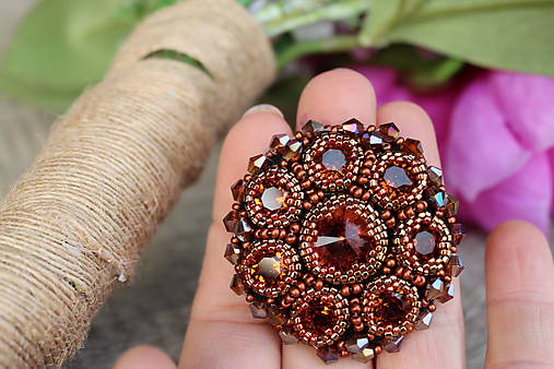 Brošne - brošňa Smoked Topaz - 9438057_