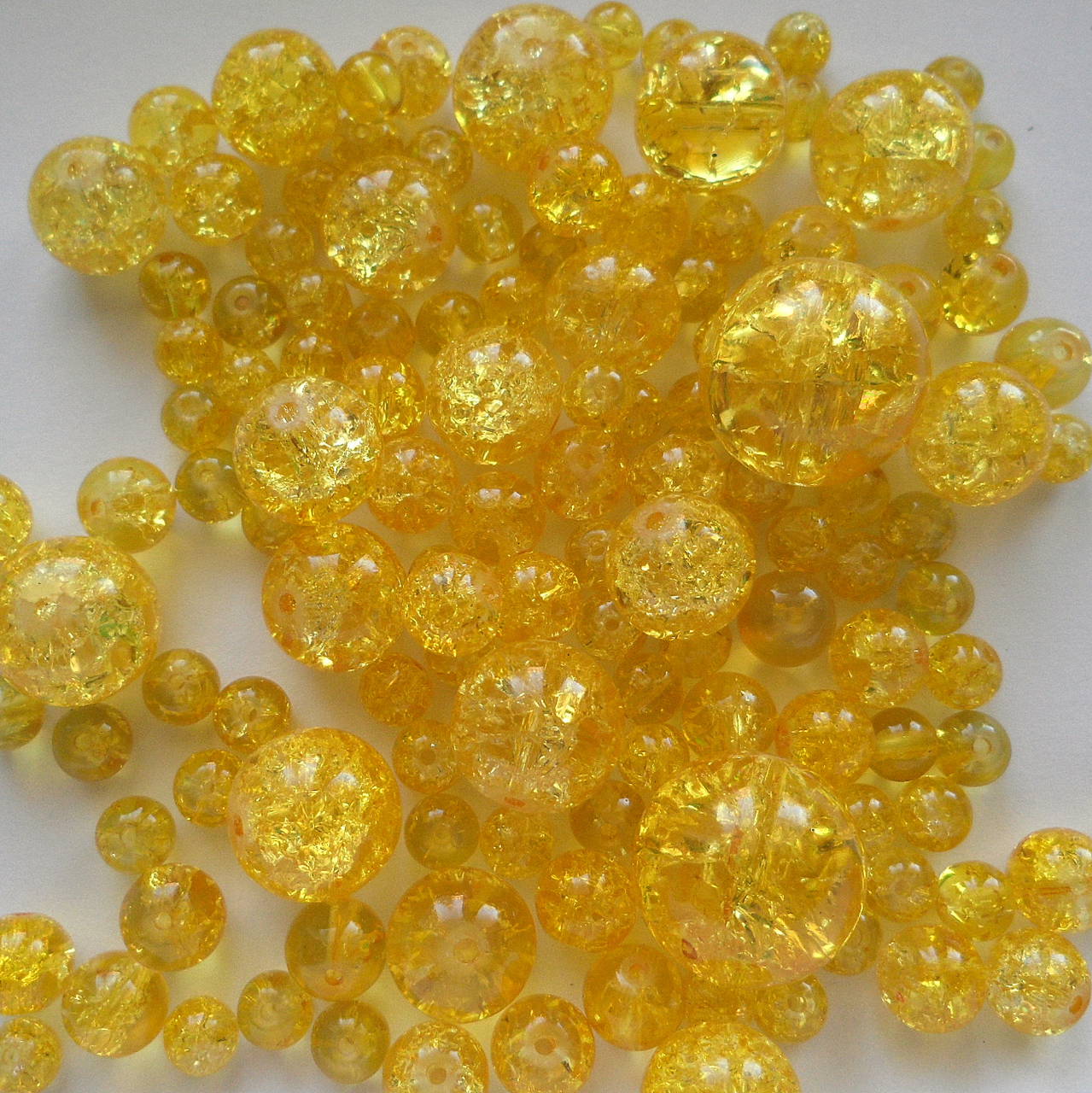 Praskačky sklo-MIX 6-18mm-100g (žltá)