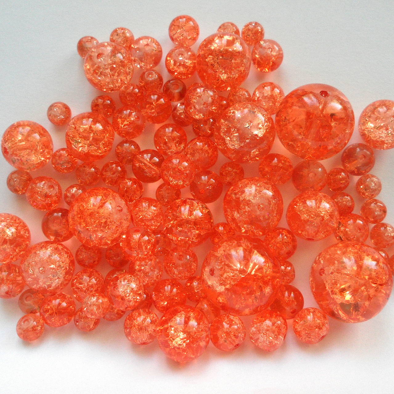 Praskačky sklo-MIX 6-18mm-100g (oranžová ostrá)