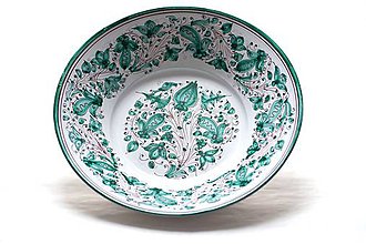 Nádoby - Zelený maľovaný tanier od najlepšieho maliara - 9441598_