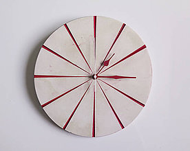 Hodiny - Ručne vyrobené nástenné hodiny – Red marble - 9442017_