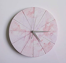Hodiny - Ručne vyrobené nástenné hodiny – Pastel marble - 9442030_