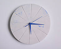 Hodiny - Ručne vyrobené nástenné hodiny – Pure blue marble - 9444314_