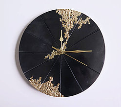 Hodiny - Ručne vyrobené nástenné hodiny – Black gold - 9442678_